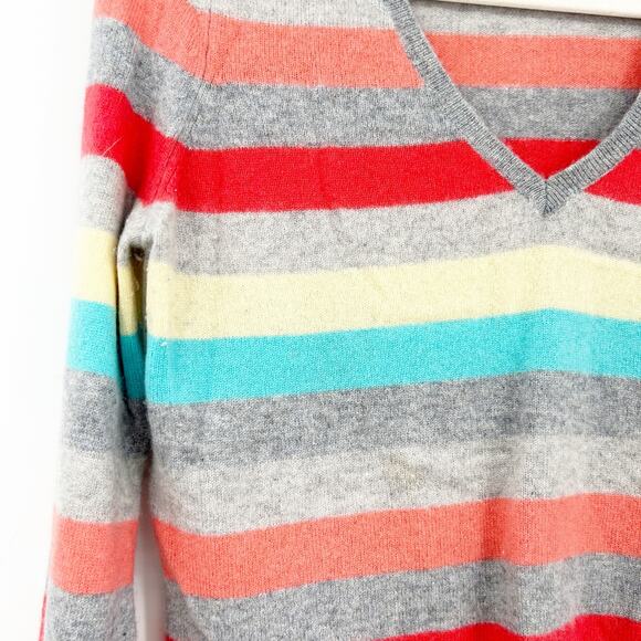 Mark & Spencer Autograph Womens Fall Striped Knit 100% Cashmere Sweater Size 8 - Picture 5 of 6